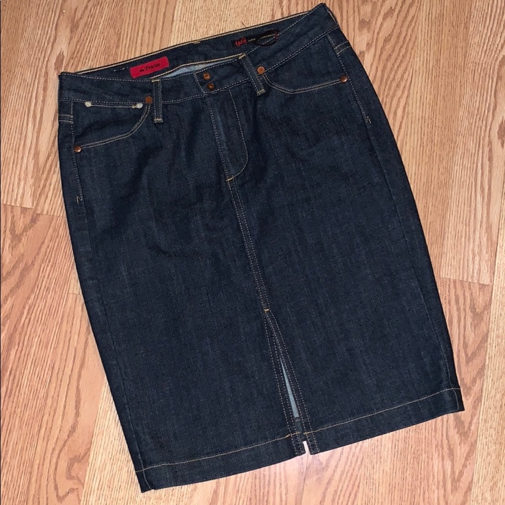 Dark blue denim skirt